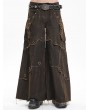 Devil Fashion Coffee Gothic Punk Eyelet Studded Wide Leg Pants for Men