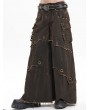 Devil Fashion Coffee Gothic Punk Eyelet Studded Wide Leg Pants for Men