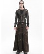 Devil Fashion Coffee Gothic Punk Eyelet Studded Wide Leg Pants for Men