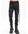 Devil Fashion Black Gothic Punk Multi-Buckle Strap Fitted Pants for Men