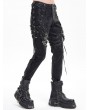 Devil Fashion Black Gothic Punk Multi-Buckle Strap Fitted Pants for Men