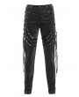 Devil Fashion Black Gothic Punk Multi-Buckle Strap Fitted Pants for Men