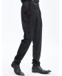 Devil Fashion Black Gothic Vintage Jacquard Zip Front Party Pants for Men