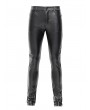 Devil Fashion Black Gothic Embossed Faux Leather Slim Fit Pants for Men