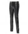 Devil Fashion Black Gothic Embossed Faux Leather Slim Fit Pants for Men