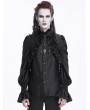 Devil Fashion Black Gothic Vintage Ruffled Lace Cross Party Shirt for Men