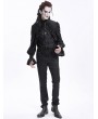 Devil Fashion Black Gothic Vintage Ruffled Lace Cross Party Shirt for Men