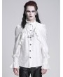 Devil Fashion White Gothic Vintage Ruffled Lace Cross Party Shirt for Men