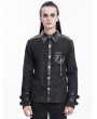 Devil Fashion Black Gothic Punk Fitted Long Sleeve Shirt for Men