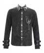 Devil Fashion Black Gothic Punk Fitted Long Sleeve Shirt for Men