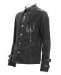 Devil Fashion Black Gothic Punk Fitted Long Sleeve Shirt for Men