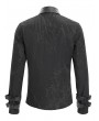 Devil Fashion Black Gothic Punk Fitted Long Sleeve Shirt for Men