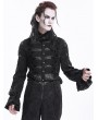 Devil Fashion Black Gothic Vintage Pleated Lace Party Shirt for Men