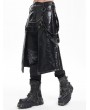 Devil Fashion Black Gothic Punk Rock Eyelet Strap Synthetic Leather Skirt for Men