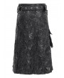 Devil Fashion Black Gothic Buckle Blet Zipper Asymmetric Skirt for Men