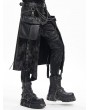 Devil Fashion Black Gothic Printed Punk Chain Pockets Half Skirt for Men