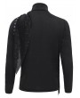 Devil Fashion Black Gothic Punk Chain Asymmetric Fitted Long Sleeve T-Shirt for Men