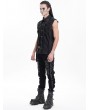 Devil Fashion Black Gothic Punk Cross Strap Sleeveless Shirt for Men