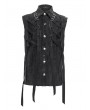 Devil Fashion Black Gothic Punk Cross Strap Sleeveless Shirt for Men