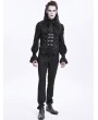 Devil Fashion Black Gothic Vintage Pattern Chian vParty Waistcoat for Men