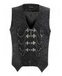 Devil Fashion Black Gothic Vintage Pattern Chian vParty Waistcoat for Men