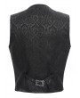 Devil Fashion Black Gothic Vintage Pattern Chian vParty Waistcoat for Men