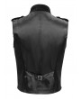 Devil Fashion Black Victorian Gothic Embroidery Stand Collar Zip-Up Waistcoat for Men