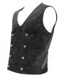 Devil Fashion Black Gothic Vintage Pattern Double Breasted Party Waistcoat for Men