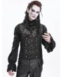 Devil Fashion Black and Golden Gothic Vintage Pattern Double Breasted Party Waistcoat for Men