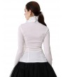 Pentagramme White Gothic Retro Lace Ruffled Jabot Shirt for Women