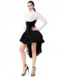 Pentagramme White Gothic Retro Lace Ruffled Jabot Shirt for Women