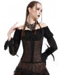 Pentagramme Black and Brown Steampunk Gothic Off-the-Shoulder Corset Top for Women