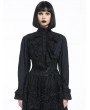 Pentagramme Black Gothic Frilled Long Sleeve Shirt for Women