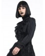 Pentagramme Black Gothic Frilled Long Sleeve Shirt for Women