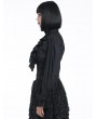 Pentagramme Black Gothic Frilled Long Sleeve Shirt for Women