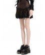 Pentagramme Brown Floral Print Steampunk Gothic Lace Feather Short Skirt