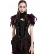 Pentagramme Purple Gothic Feather High Collar Bolero Cape for Women