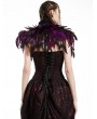 Pentagramme Purple Gothic Feather High Collar Bolero Cape for Women