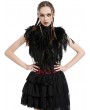 Pentagramme Black Gothic Feather High Collar Fringed Bolero Cape for Women