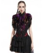 Pentagramme Purple Gothic Feather High Collar Fringed Bolero Cape for Women