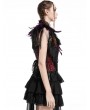 Pentagramme Purple Gothic Feather High Collar Fringed Bolero Cape for Women