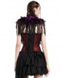 Pentagramme Purple Gothic Feather High Collar Fringed Bolero Cape for Women