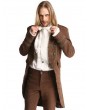 Pentagramme Brown Brocade Pattern Gothic Steampunk Mid-Length Tailcoat for Men