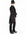 Pentagramme Black Brocade Pattern Gothic Mid-Length Tailcoat for Men