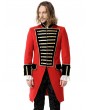 Pentagramme Red and Gold Vintage Mid-Length Double-Breasted Party Coat for Men