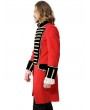 Pentagramme Red and Gold Vintage Mid-Length Double-Breasted Party Coat for Men