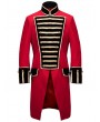 Pentagramme Red and Gold Vintage Mid-Length Double-Breasted Party Coat for Men