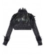 Pentagramme Black Gothic Retro Lace Feather Bolero Jacket for Women