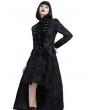 Pentagramme Black Vintage Gothic Brocade Velvet Long Coat for Women