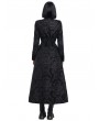 Pentagramme Black Vintage Gothic Brocade Velvet Long Coat for Women